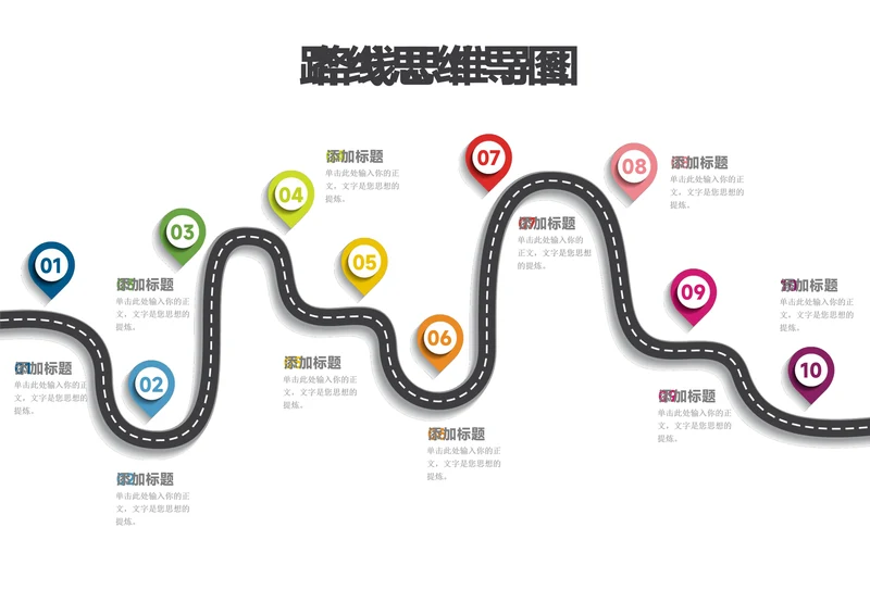 彩色路线思维导图通用
