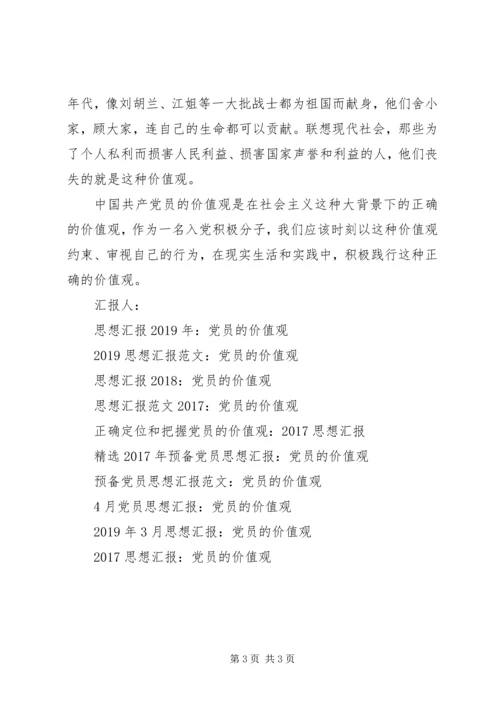 思想汇报格式：我所理解的党员的价值观.docx