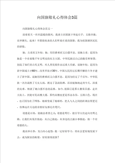 心得体会向国旗敬礼心得体会3篇