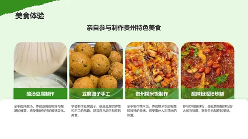 绿色摄影风贵州民族风情与自然美景之旅PPT模板