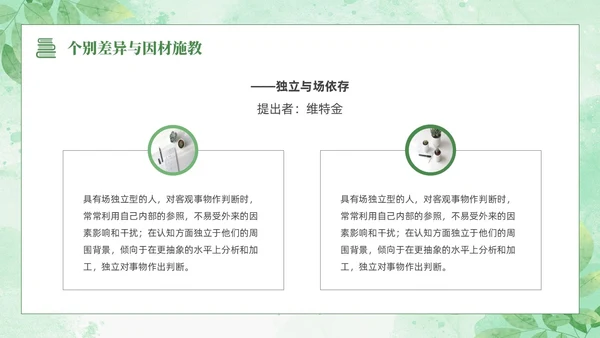 绿色水彩清新花卉教育心理学PPT模板