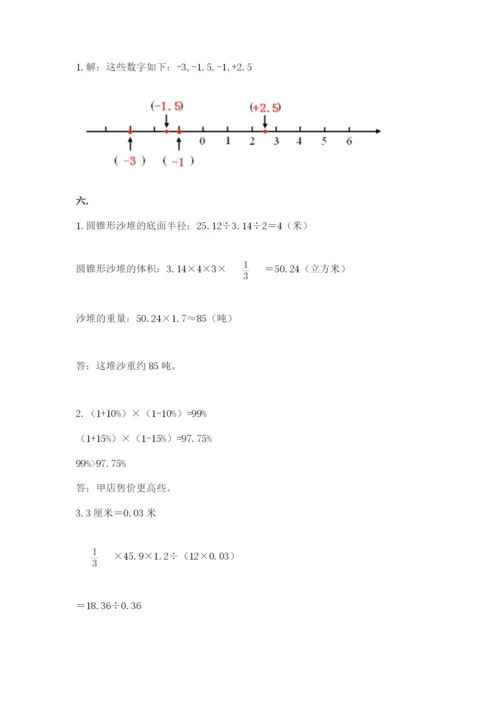 小学六年级数学摸底考试题附参考答案（培优b卷）.docx