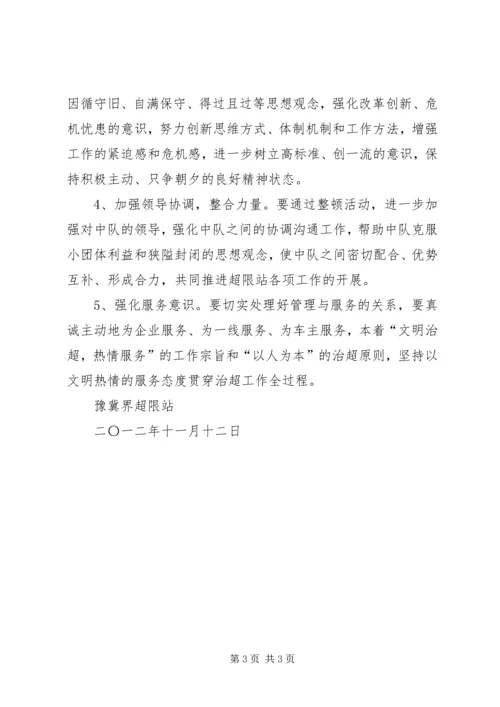 超限站路风及工作作风专项整顿活动第三阶段整改方案 (2).docx