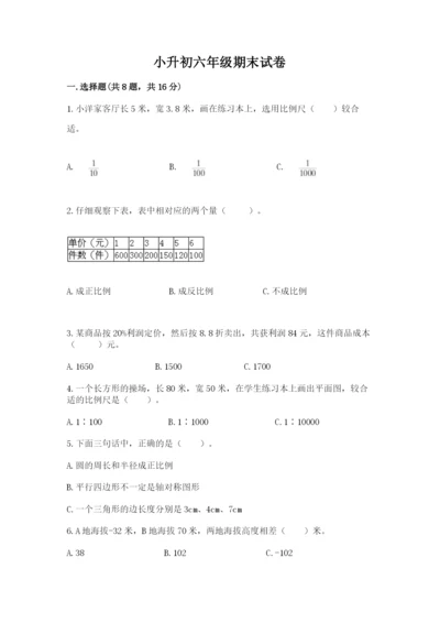 小升初六年级期末试卷附答案【研优卷】.docx