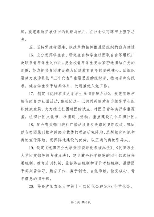 沈阳农业大学团委工作计划.docx