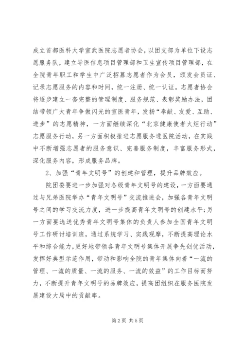 人民医院团委的工作计划.docx