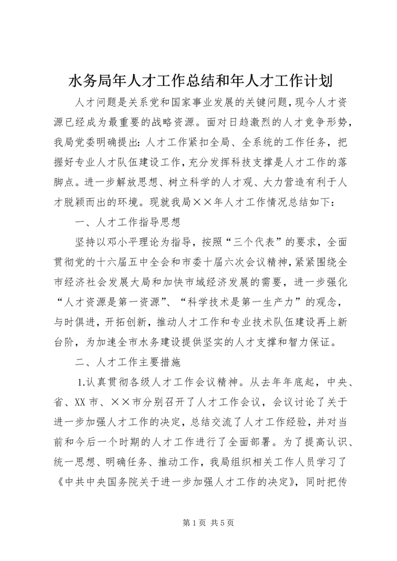 水务局年人才工作总结和年人才工作计划 (3).docx