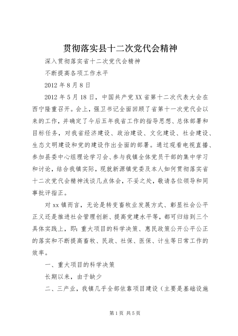 贯彻落实县十二次党代会精神 (3).docx