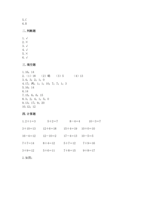 2022人教版一年级上册数学期末测试卷（夺冠）.docx