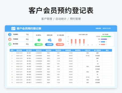 客户会员预约登记表