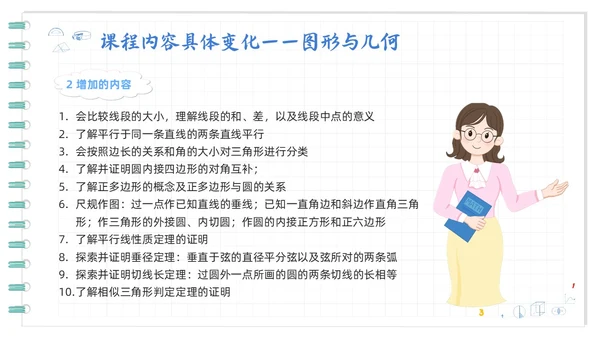 蓝色卡通初中数学新课标解读PPT模板宣传PPT动态PPT