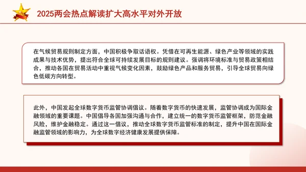 2025两会热点解读扩大高水平对外开放ppt