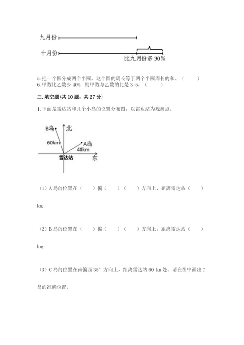 2022六年级上册数学期末考试试卷加精品答案.docx