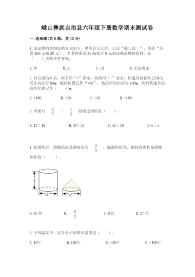 峨山彝族自治县六年级下册数学期末测试卷精品有答案.docx