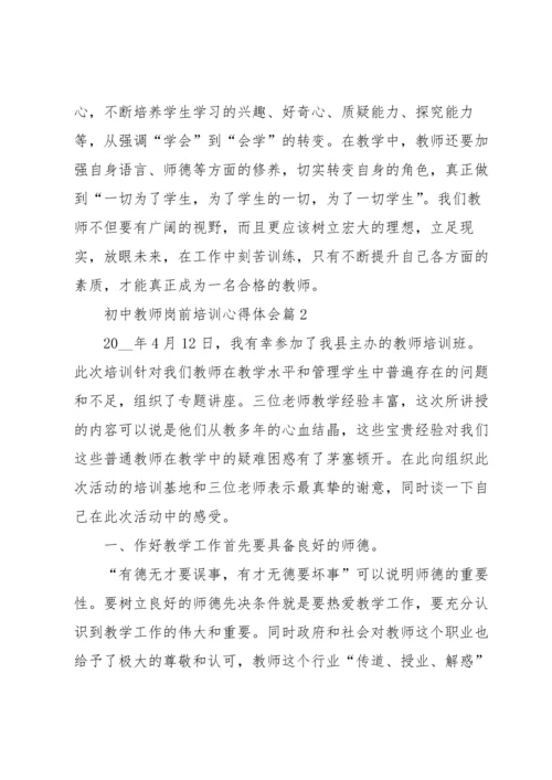 初中教师岗前培训心得体会5篇.docx