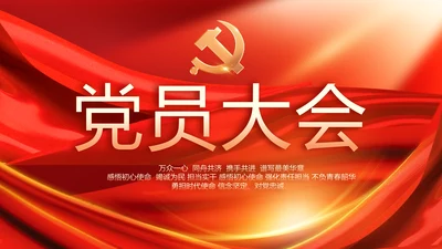 党支部党员大会工作总结汇报动态PPT