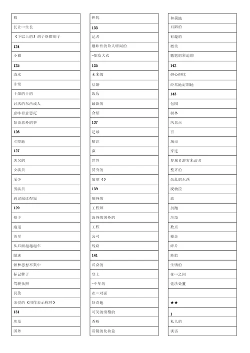 完整版新概念英语14册单词表打印版