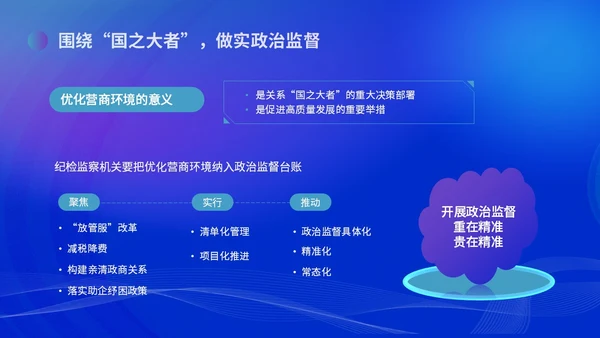 蓝色科技风优化营商环境党课培训ppt课件