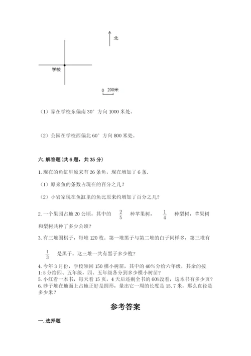 人教版小学六年级上册数学期末测试卷（考点提分）.docx