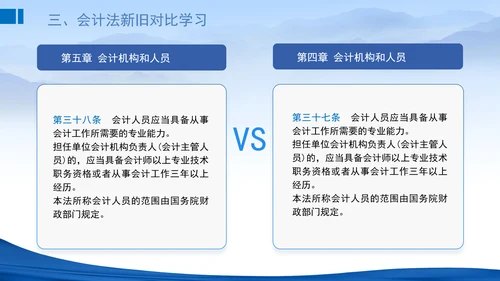 2024新修订中华人民共和国会计法新旧对比学习解读PPT