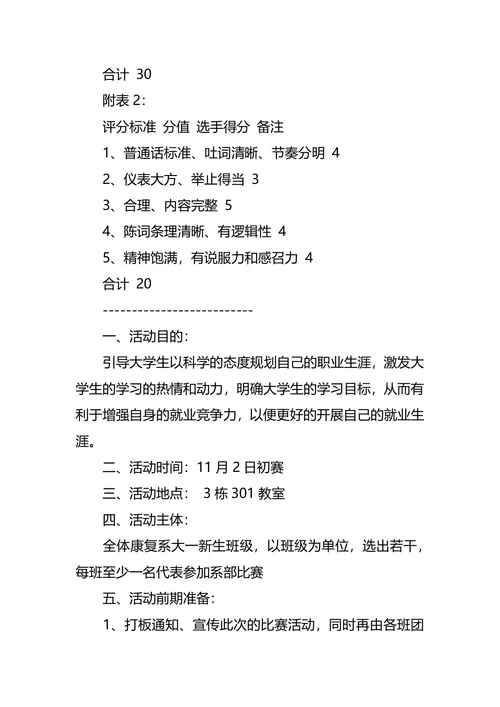 职业生涯规划大赛策划书2篇