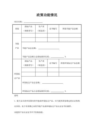 政策功能情况