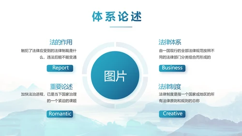 蓝色水墨中国风法律法治讲座动态PPT模板
