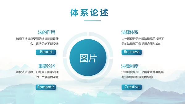蓝色水墨中国风法律法治讲座动态PPT模板