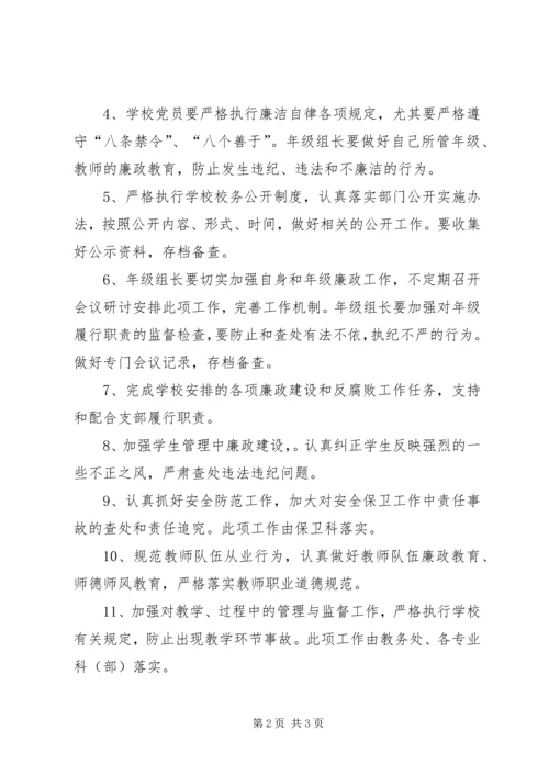 学校党风建设目标责任书.docx