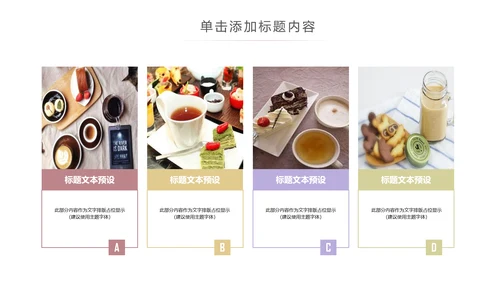 简约美味饮品下午茶甜点茶餐厅ppt模板