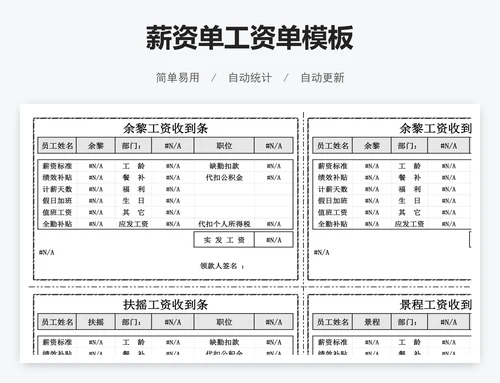 薪资单工资单模板