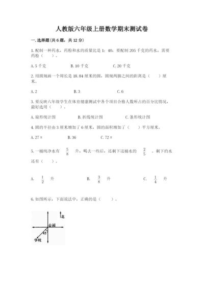 人教版六年级上册数学期末测试卷精品（典型题）.docx