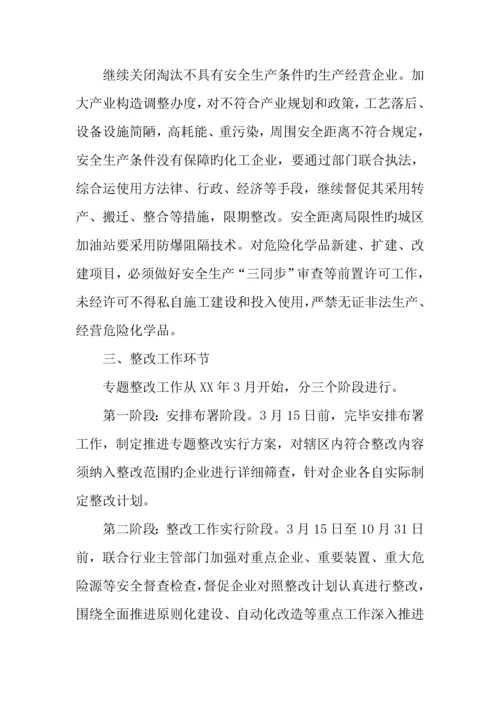 年危险化学品和烟花爆竹行业安全生产专项整治实施方案.docx
