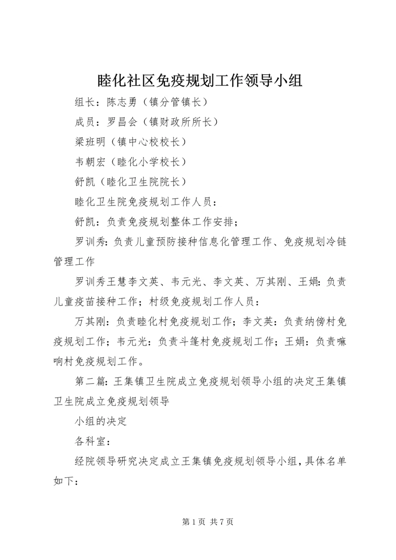 睦化社区免疫规划工作领导小组.docx