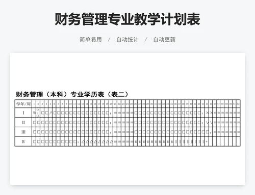 财务管理专业教学计划表