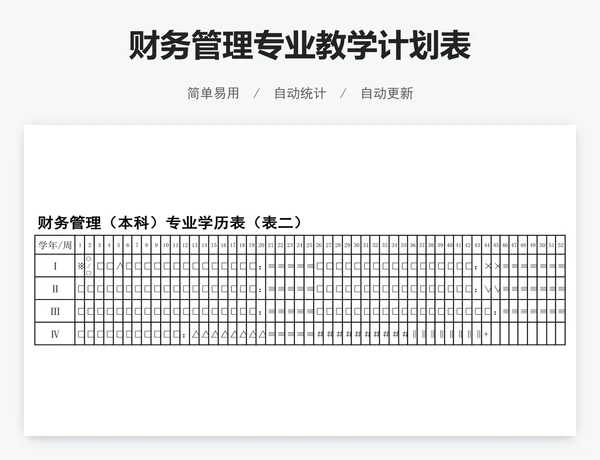 财务管理专业教学计划表