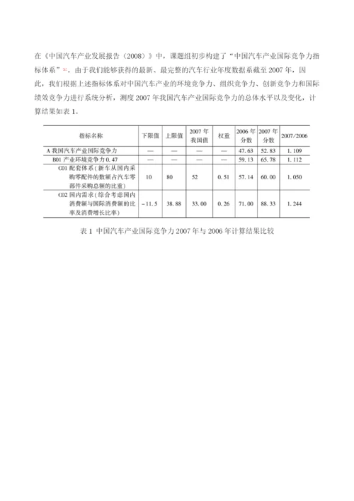 2007年中国汽车产业国际竞争力的变化.docx