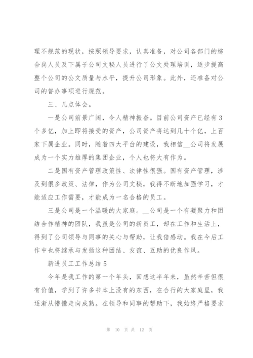 新进员工工作总结2022年5篇.docx