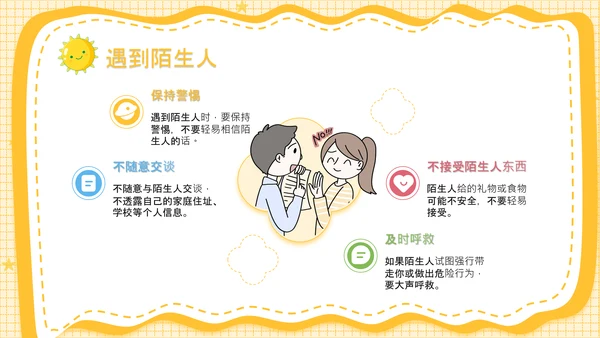 黄色卡通风安全教育幼儿及小学生出行安全知识普及PPT
