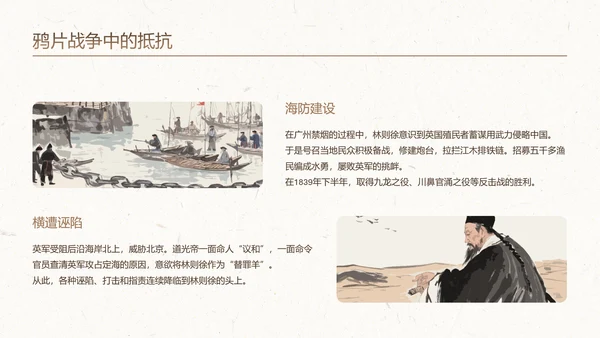 棕白色纹理简约人物介绍之林则徐