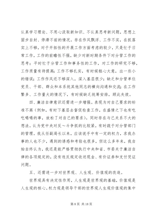 副局长民主生活会发言(精选多篇).docx