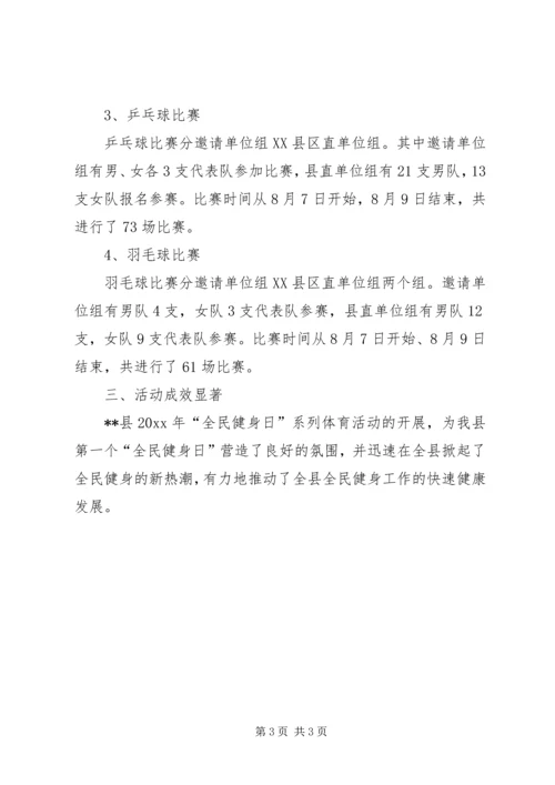 我县全民健身日活动工作汇报.docx