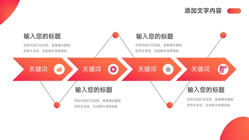 红色渐变极简个人述职报告PPT模板