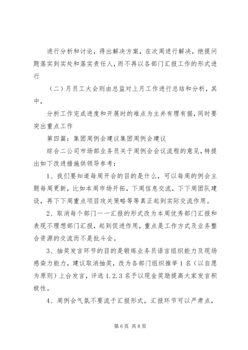 关于例会的建议.docx