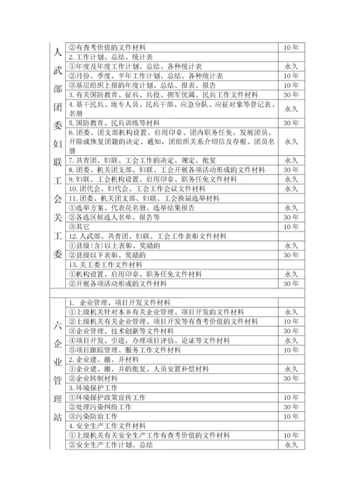 乡镇文件材料归范围和文书档案保管期限表(1).docx