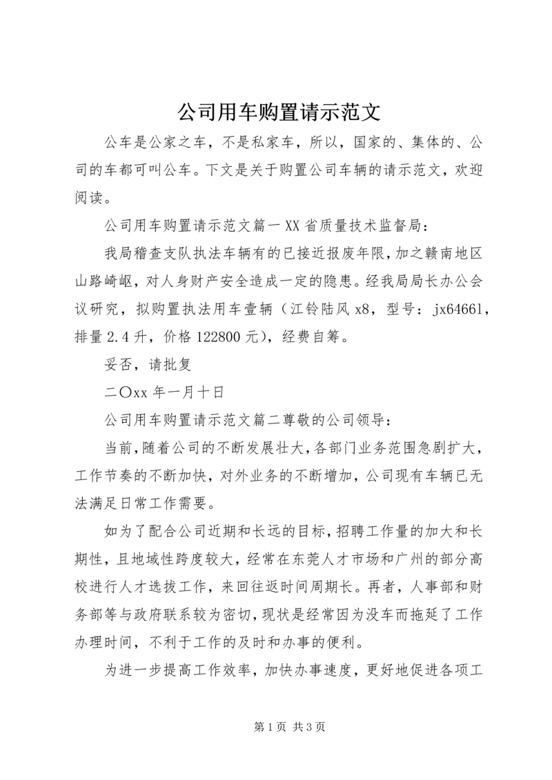 公司用车购置请示范文.docx