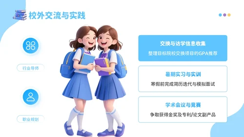 蓝色3D风成长新起点：开学季新学年规划开学班会PPT模板