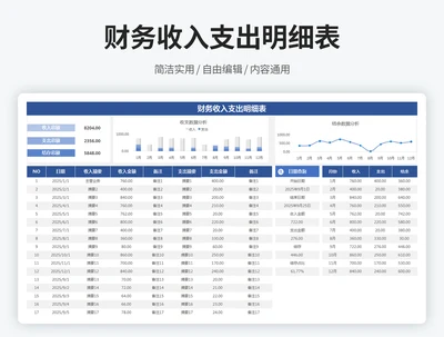财务收入支出明细表