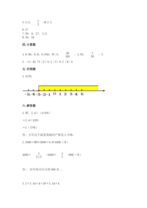 冀教版六年级下册数学 期末检测卷附答案（实用）.docx