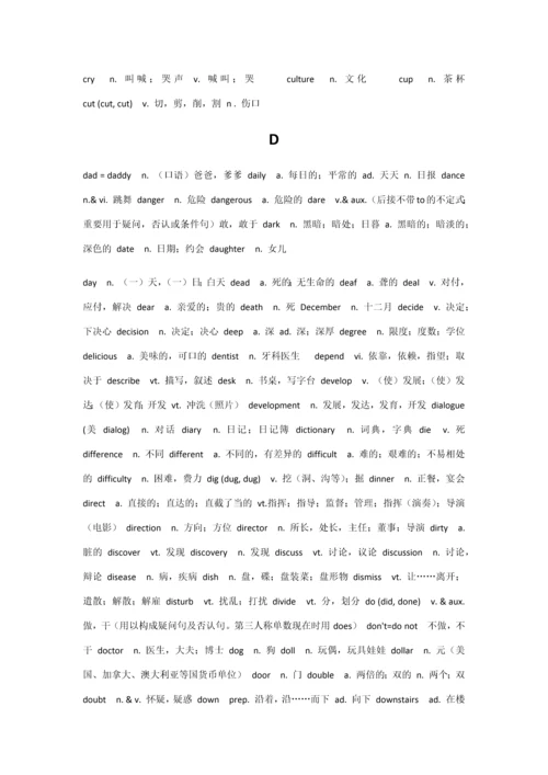 2023年初中生必背的单词.docx